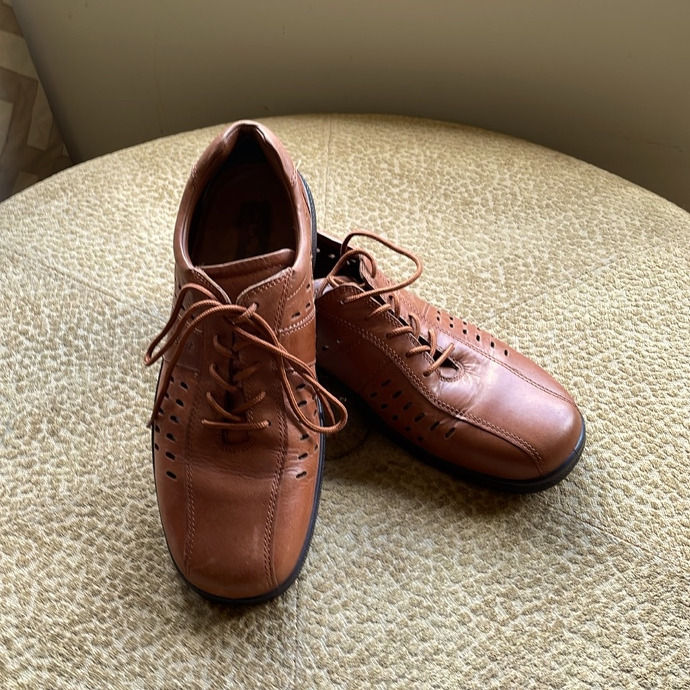 Hotter Bannister Leather Shoes Brown Breathable Lace Up Size US 9